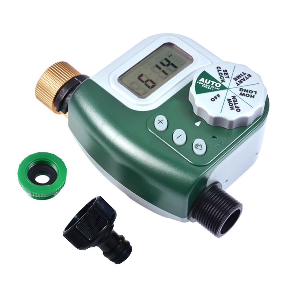 HASTHIP Drip Irrigation Timer for Garden Farm with Universal Faucet connector, Irrigation Water Timer, Easy to Use Automatic Watering System, Waterproof Digital Irrigation Timer System for Lawns HASTHIP Drip Irrigation Timer for Garden Farm with Universal Faucet connector, Irrigation Water Timer, Easy to Use Automatic Watering System, Waterproof Digital Irrigation Timer System for Lawns